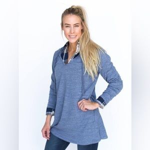 Large Agnes & Dora Knit Hooded Coverup Blue